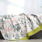 Farmhouse Floral Cotton Gauze Blanket — alternate angle view