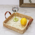 Farmhouse Rattan Tray in Assorted Patterns — alternate angle view