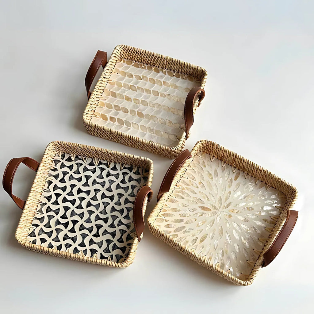 Farmhouse Rattan Tray in Assorted Patterns — main product photo