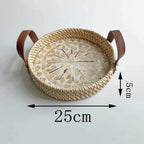Farmhouse Rattan Tray in Assorted Patterns — lifestyle shot