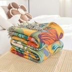 Festival Tropics Cotton Blanket — product in use
