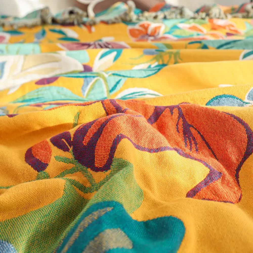 Festival Tropics Cotton Blanket — product close-up