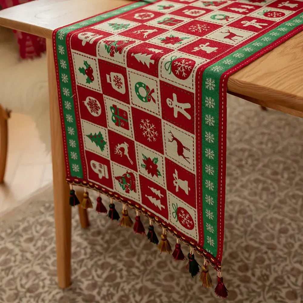 Festive Charm Holiday Table Runner — product detail view