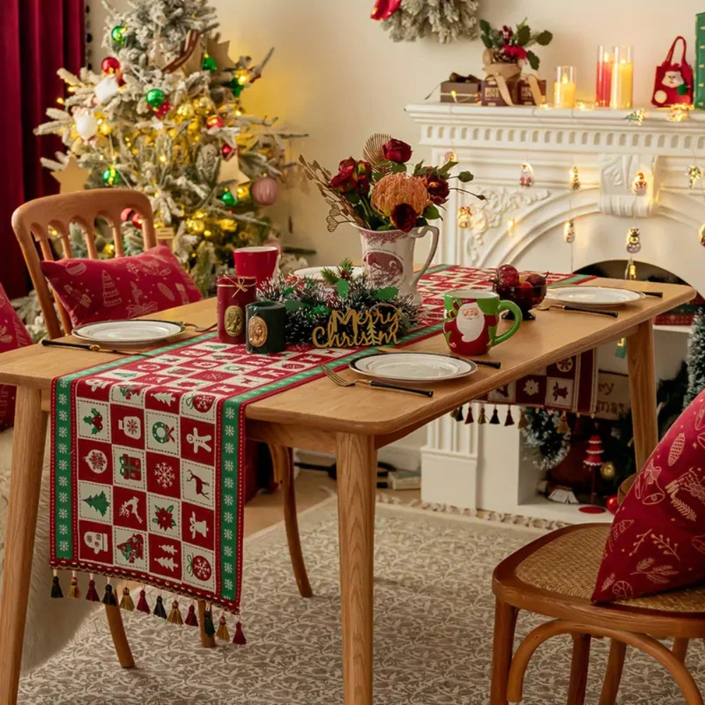 Festive Charm Holiday Table Runner — product in use