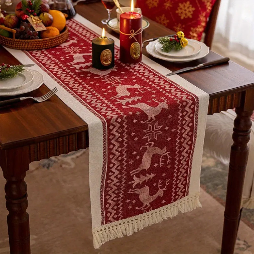 Festive Christmas Elk Table Runner — main product photo