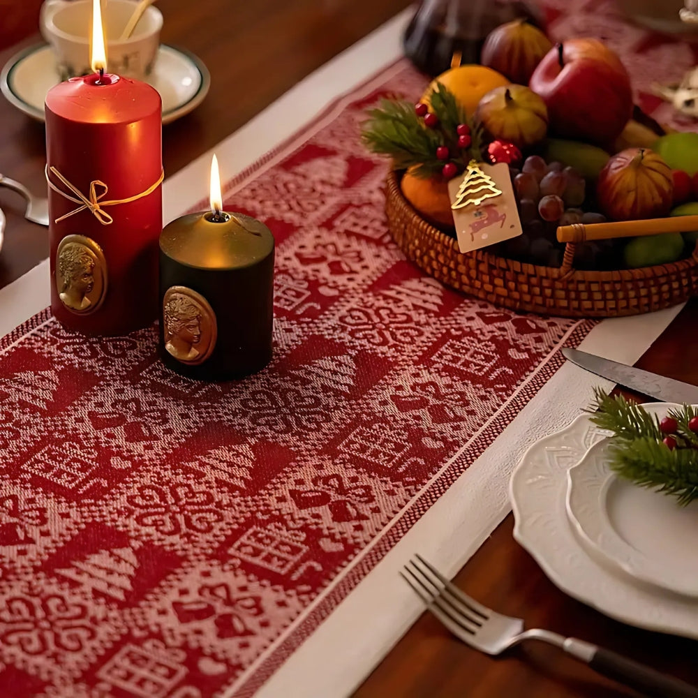 Festive Christmas Elk Table Runner — product close-up