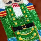 Festive Nutcracker Embroidered Christmas Cushion Cover — product close-up