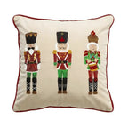 Festive Nutcracker Embroidered Christmas Cushion Cover — alternate angle view