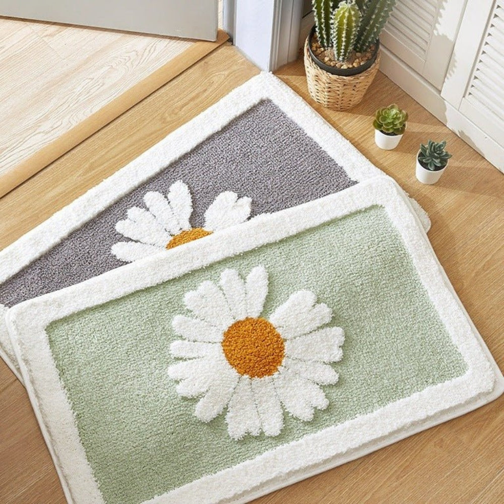 Fleur Plush Floral Bath Mat — product detail view