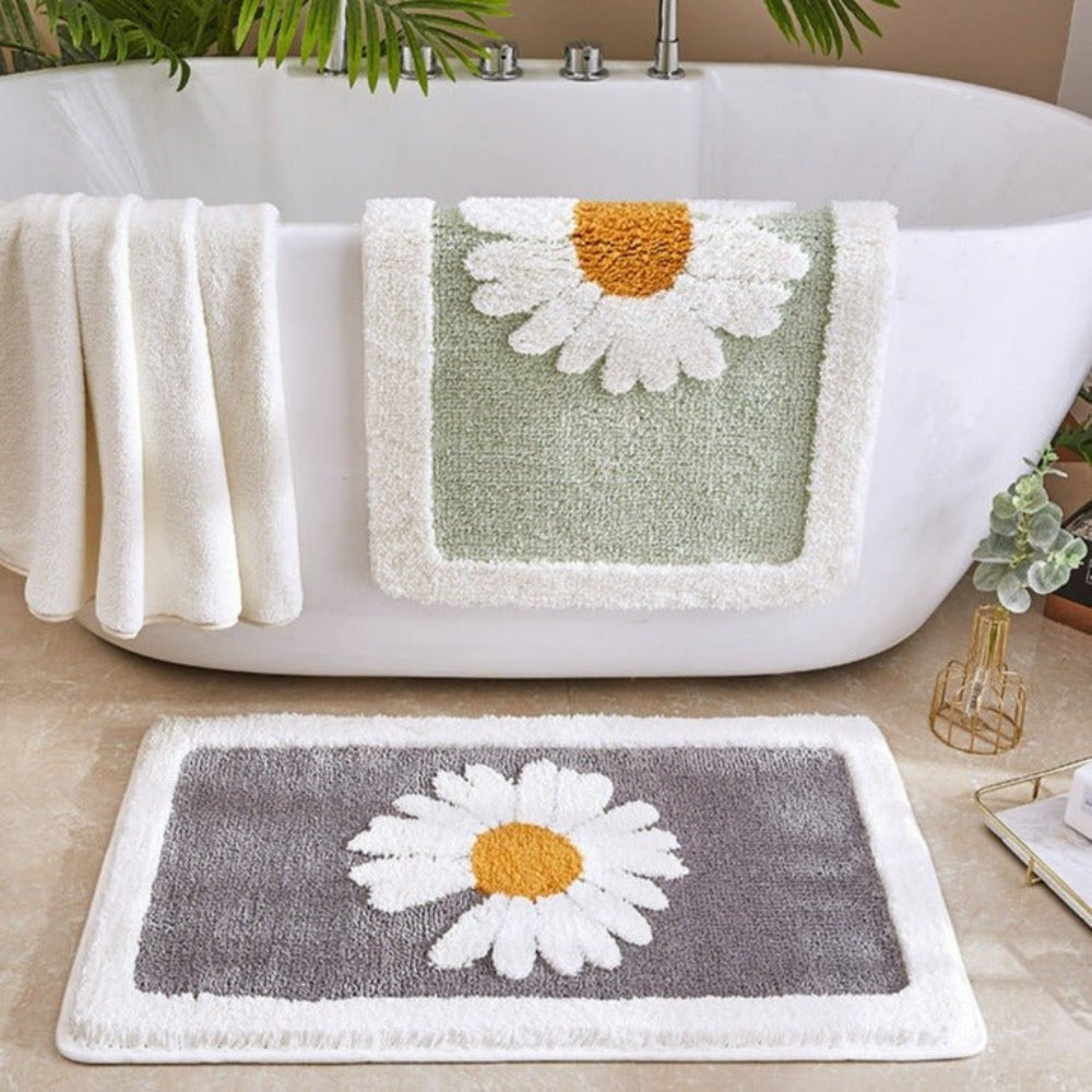 Fleur Plush Floral Bath Mat — main product photo