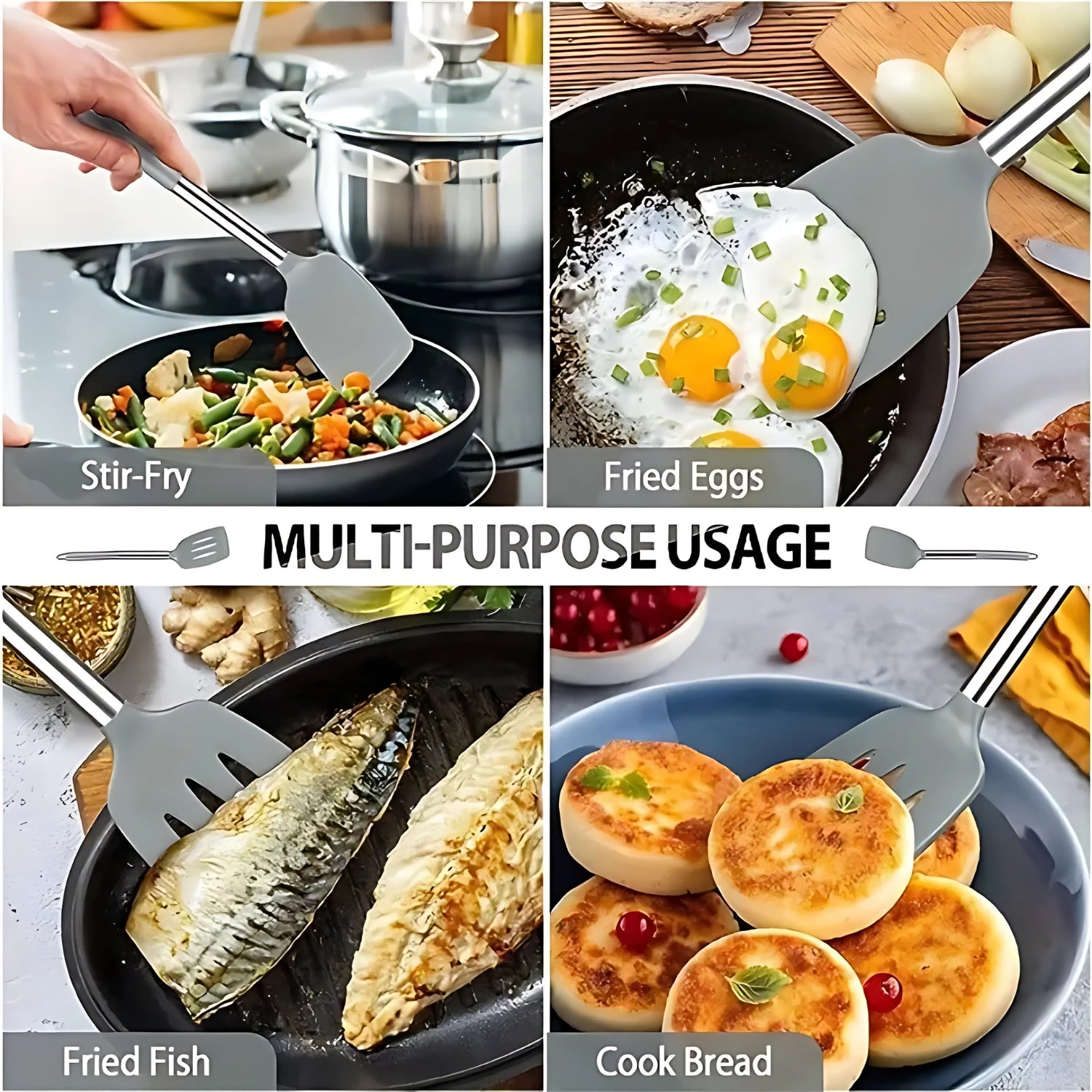FlexiChef Silicone Kitchen Utensil Set — product in use