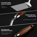 Stainless Steel Kitchen Spatula with Wooden Handle — alternate angle view