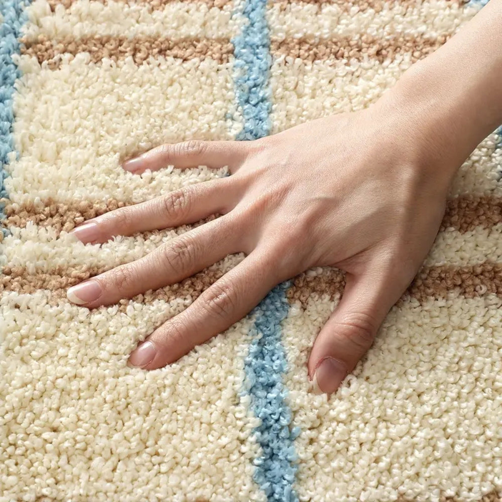 Flocking Stripes Absorbent Bath Mat — product detail view