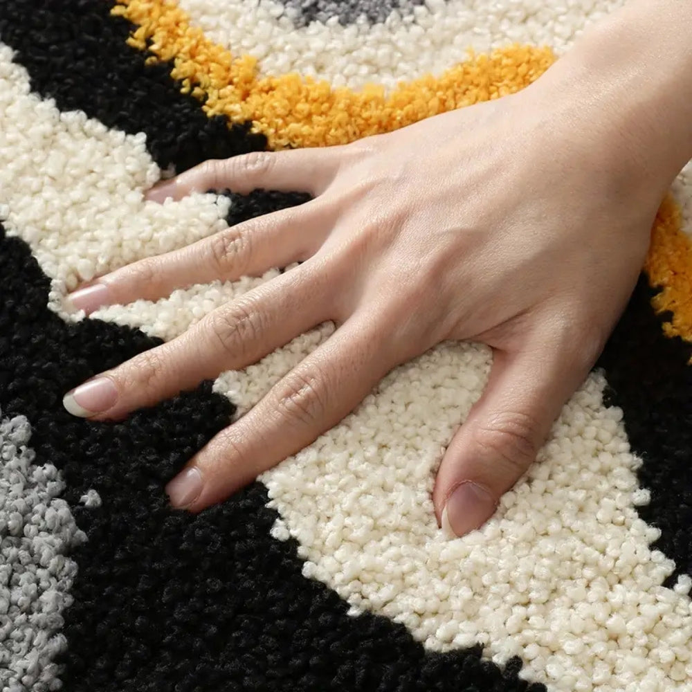 Flocking Stripes Absorbent Bath Mat — product in use