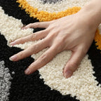 Flocking Stripes Absorbent Bath Mat — product in use