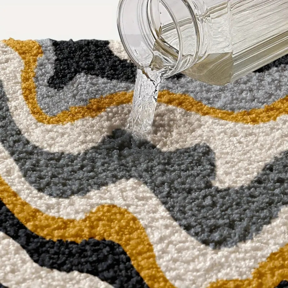 Flocking Stripes Absorbent Bath Mat — product close-up