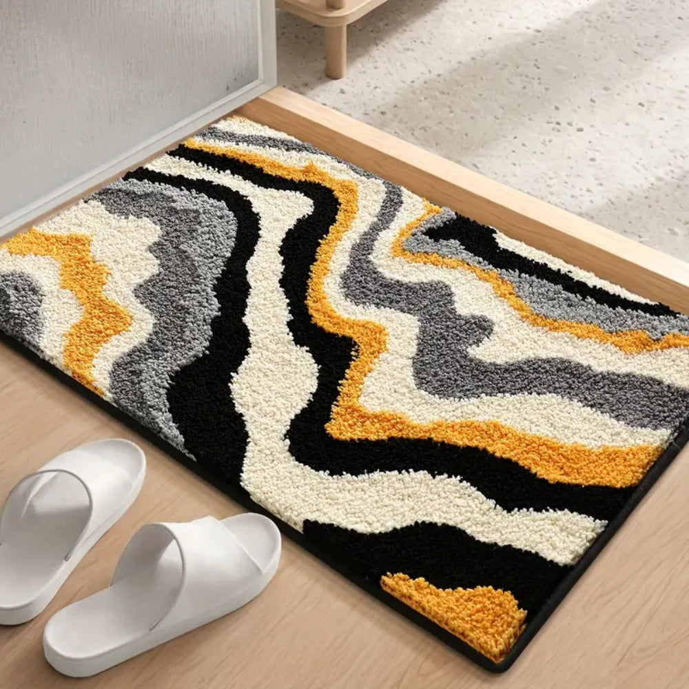Flocking Stripes Absorbent Bath Mat — main product photo