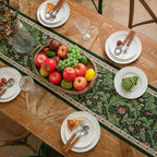 Flora Vine Embroidered Table Runner — product in use