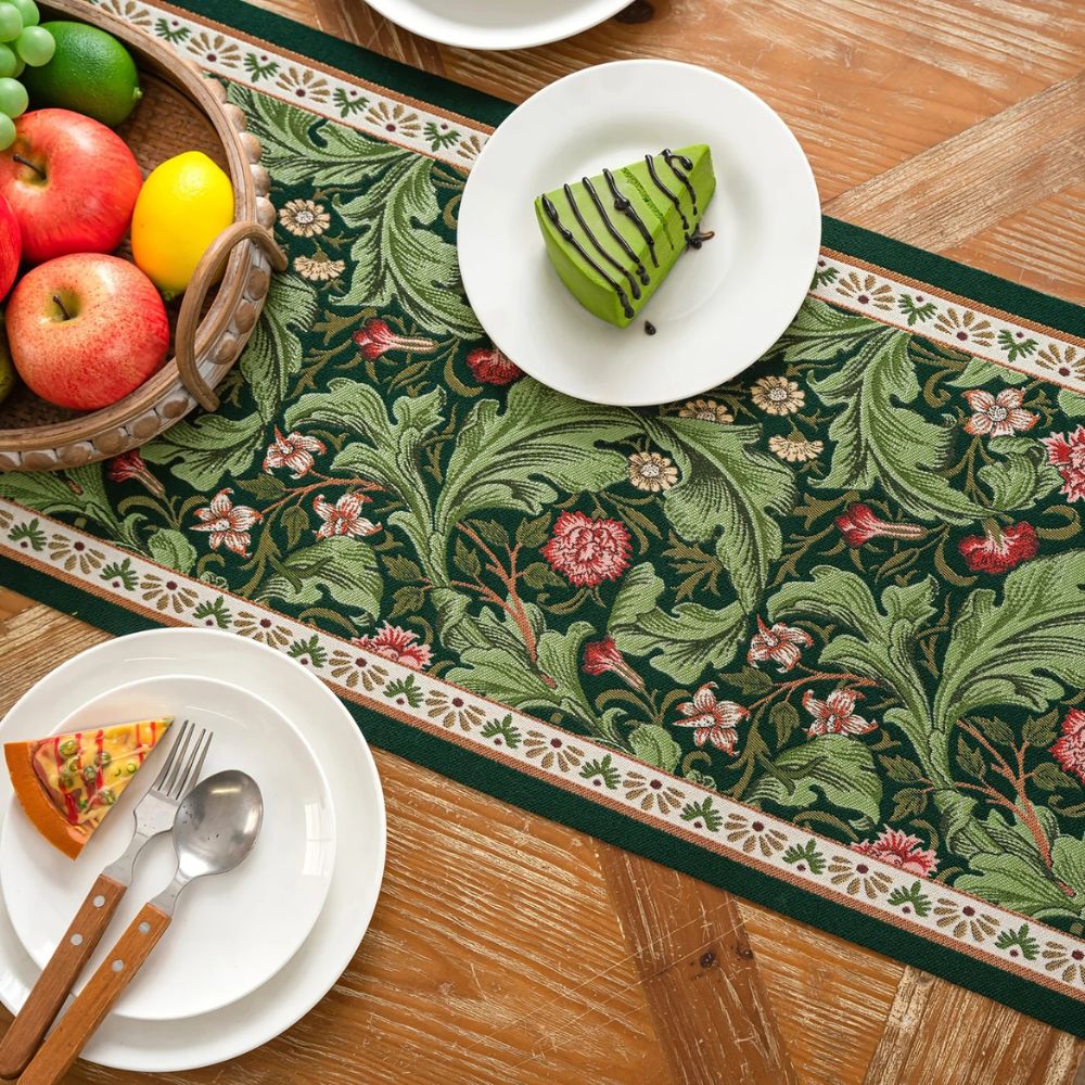 Flora Vine Embroidered Table Runner — additional view