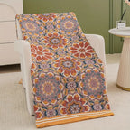 Boho Flora Tone Cotton Blanket — product detail view