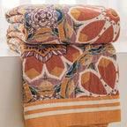 Boho Flora Tone Cotton Blanket — product in use