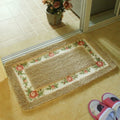 Floral Border Absorbent Bath Mat — material texture close-up