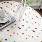 Floral Embroidered Lace Tablecloth Cover — product in use