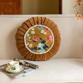 Floral Medley Velvet Round Cushion — alternate angle view