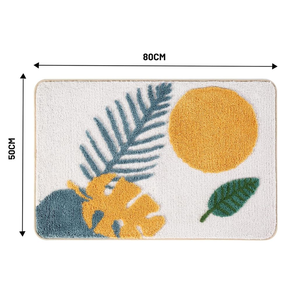 Floral Non-Slip Bathmat — material texture close-up