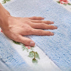 Floral Oval Plush Bath Mat — product close-up