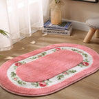 Floral Oval Plush Bath Mat — lifestyle shot