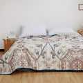 Floral Pattern Cotton Blanket — alternate angle view