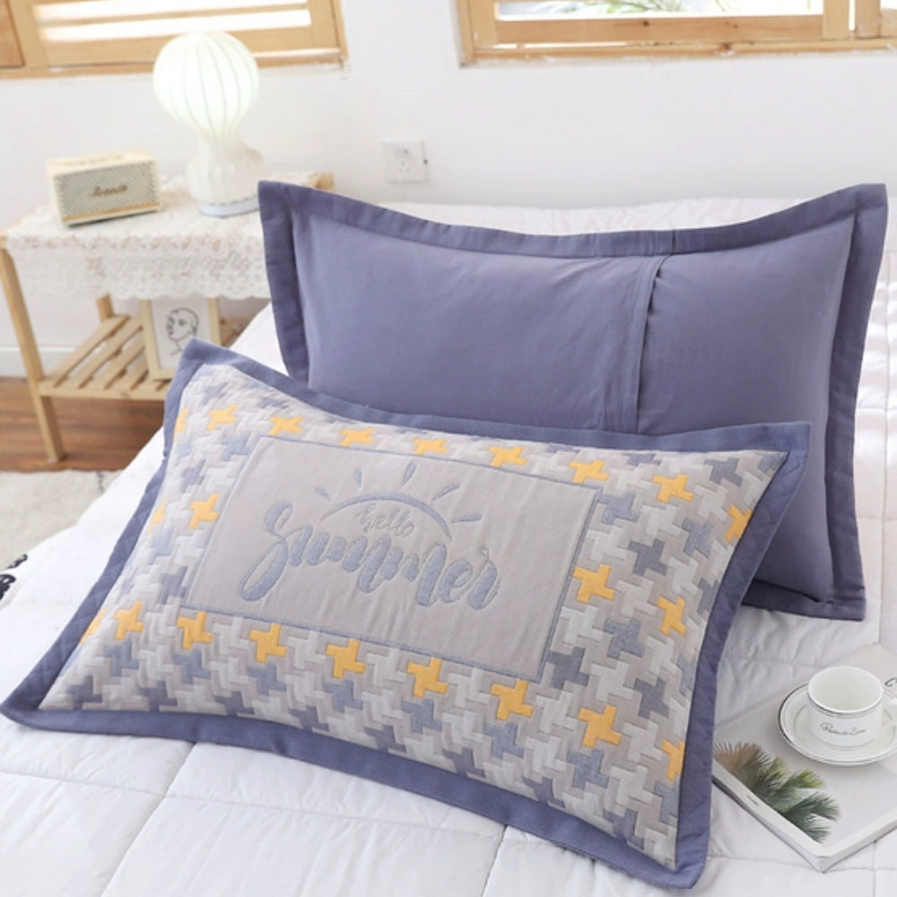 Floral Print Cotton Pillowcase | 2pcs — product detail view