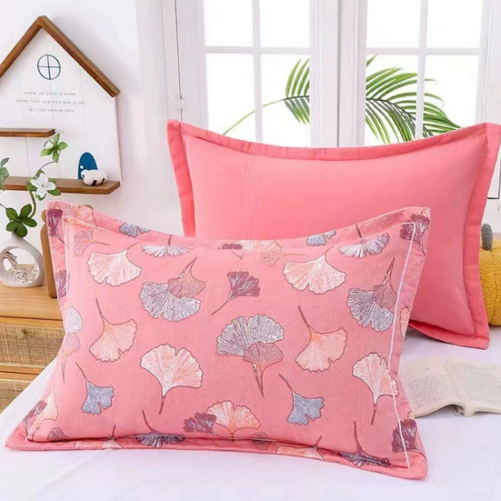 Floral Print Cotton Pillowcase | 2pcs — size and scale reference
