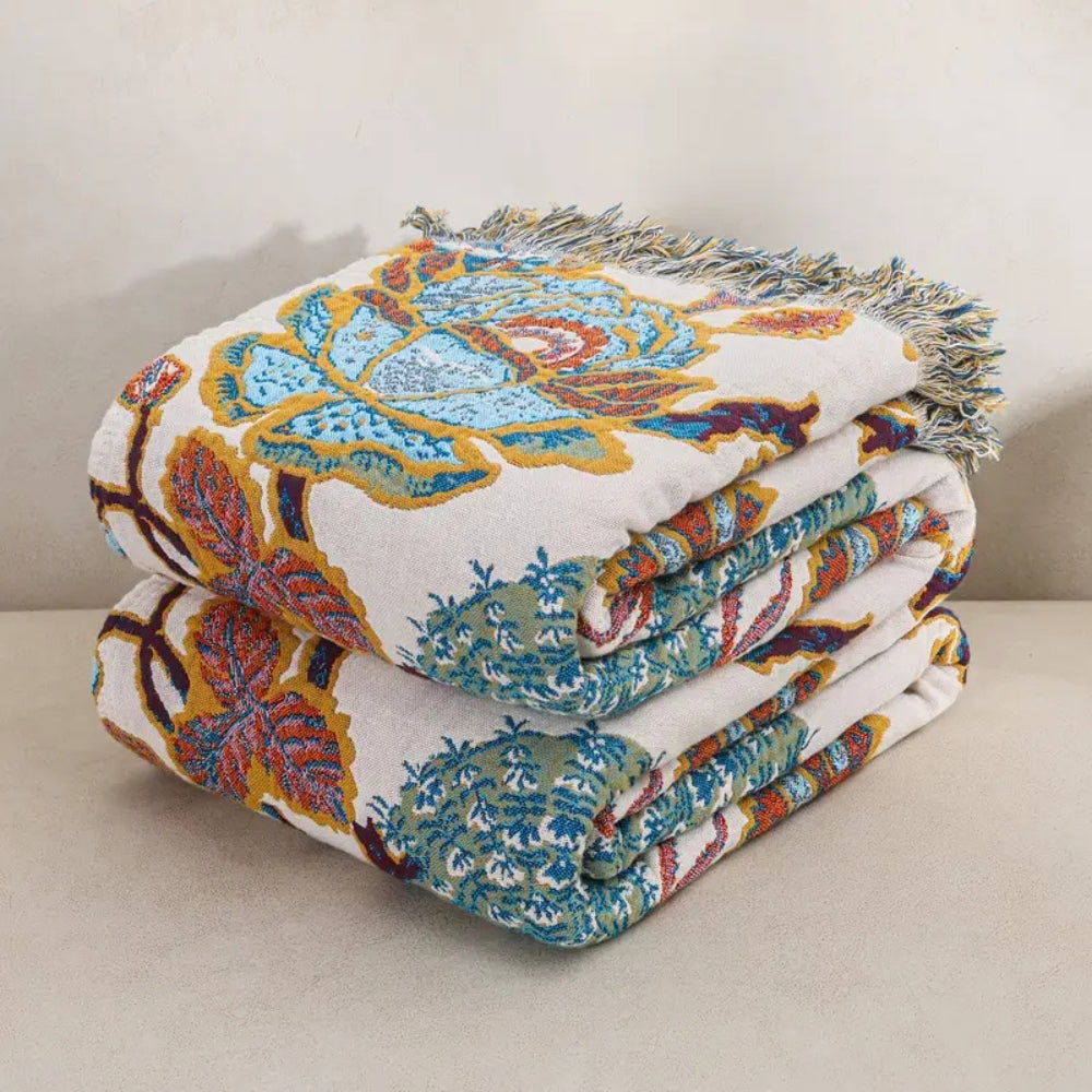 Floryn Garden-Inspired Reversible Blanket — alternate angle view
