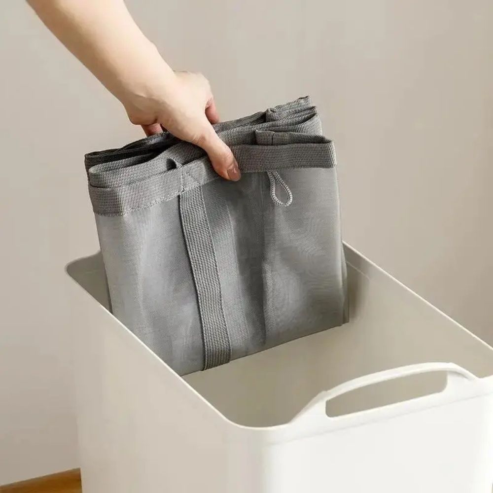 Foldable Mesh Laundry Basket — lifestyle shot