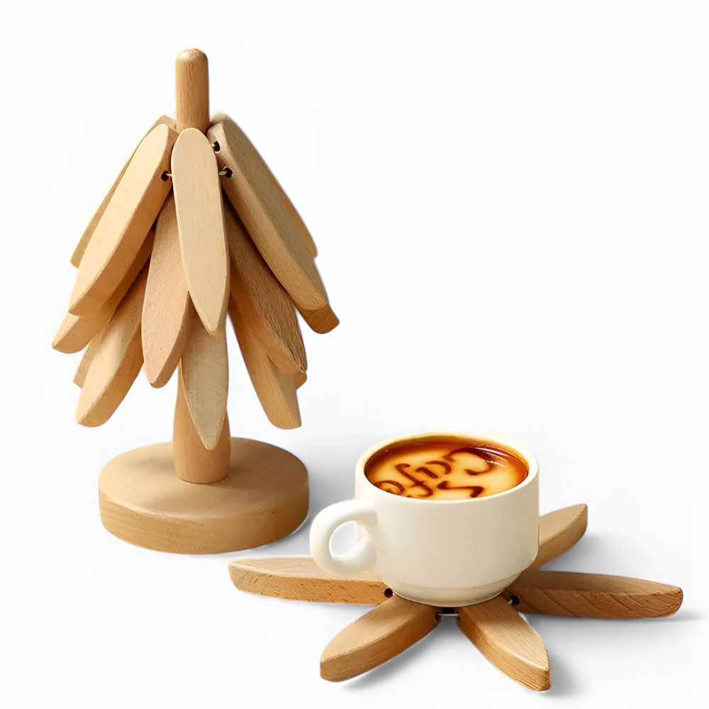 Foldable Wooden Trivets | 3 Pcs Set — alternate angle view
