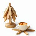Foldable Wooden Trivets | 3 Pcs Set — alternate angle view