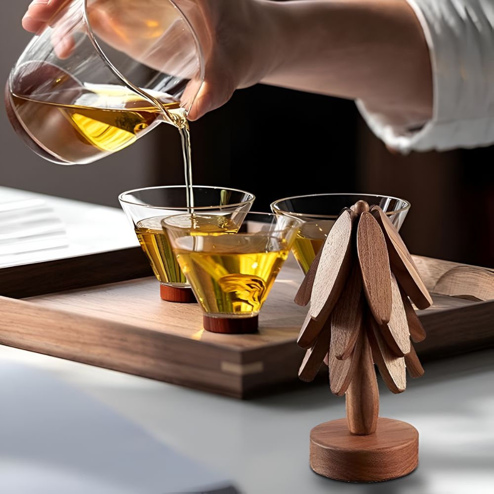 Foldable Wooden Trivets | 3 Pcs Set — additional view