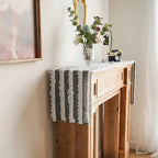 Frayed Fabric Strips Table Runner — product in use