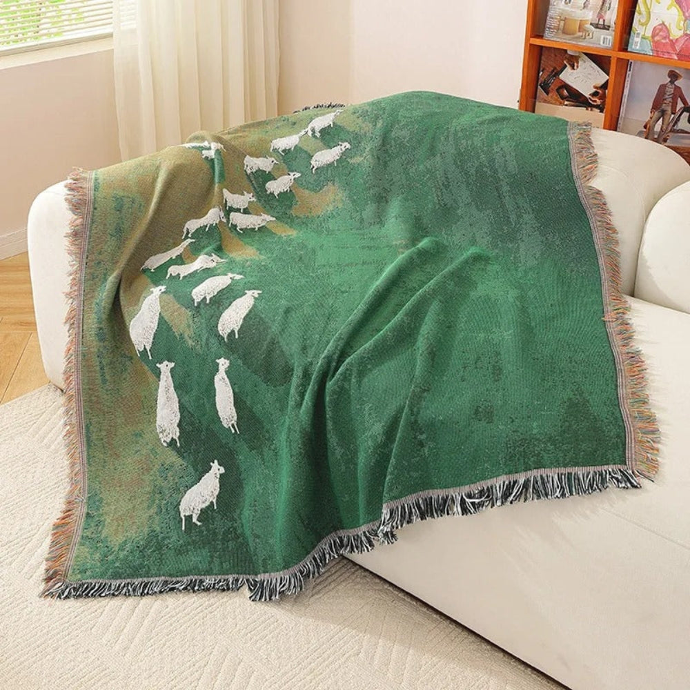 Frida Sheep Woven Throw Blanket — main product photo