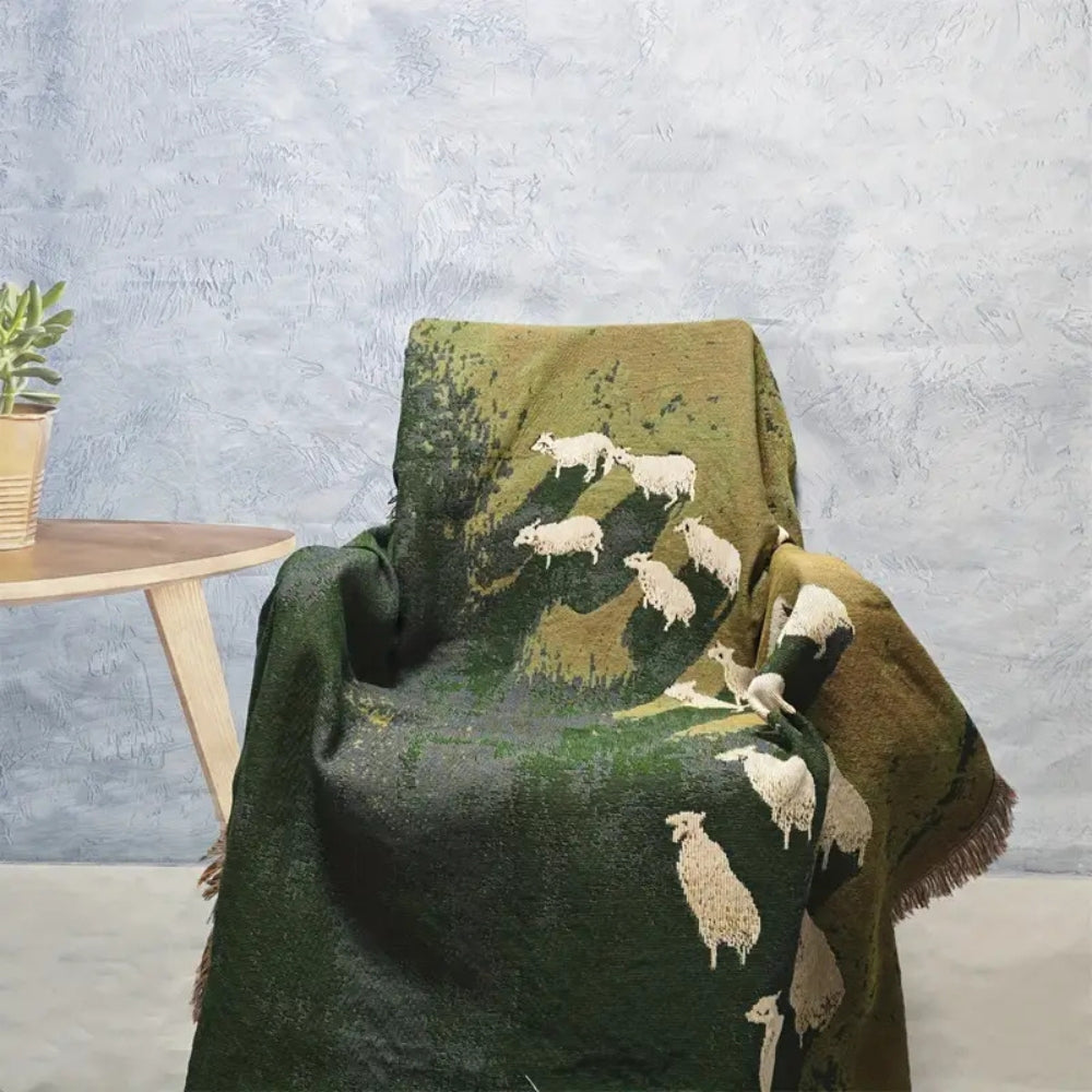 Frida Sheep Woven Throw Blanket — product close-up