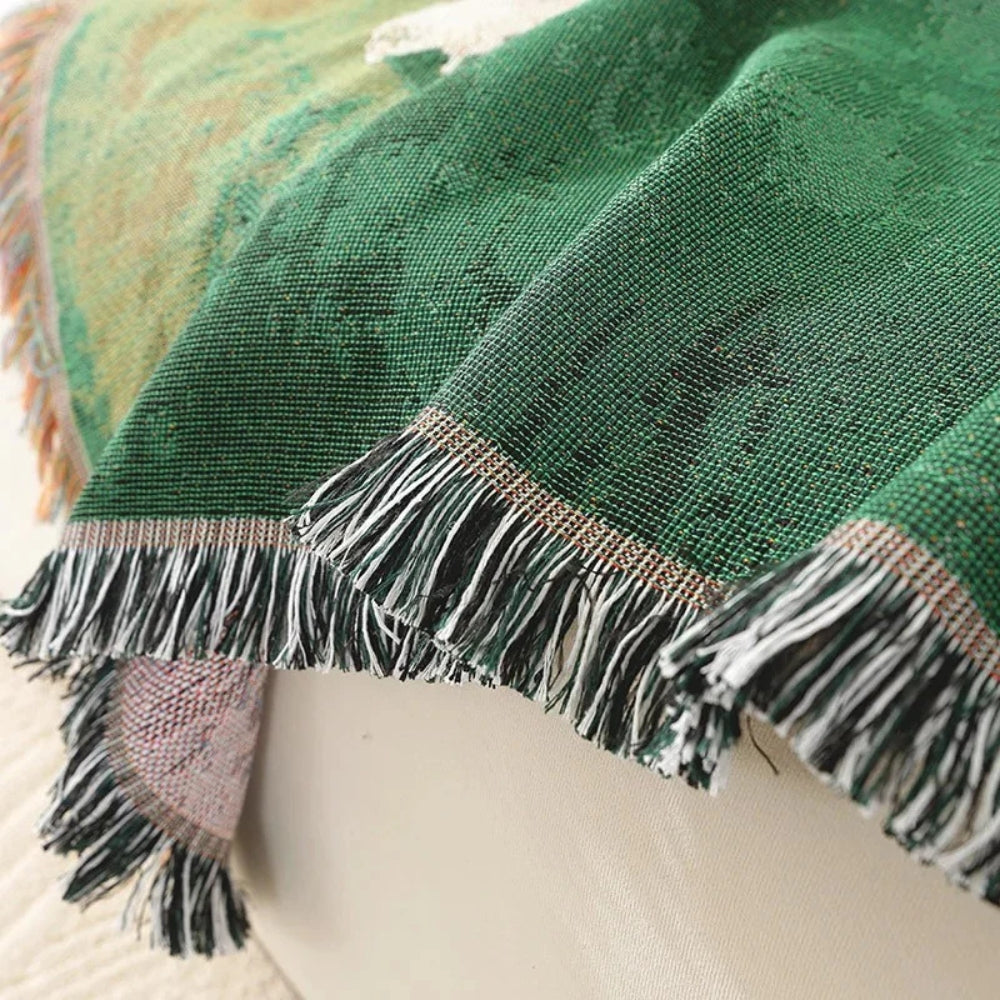 Frida Sheep Woven Throw Blanket — size and scale reference