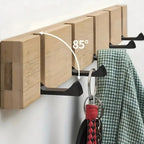 Functional Flip Wooden Wall Hook Rack — product close-up