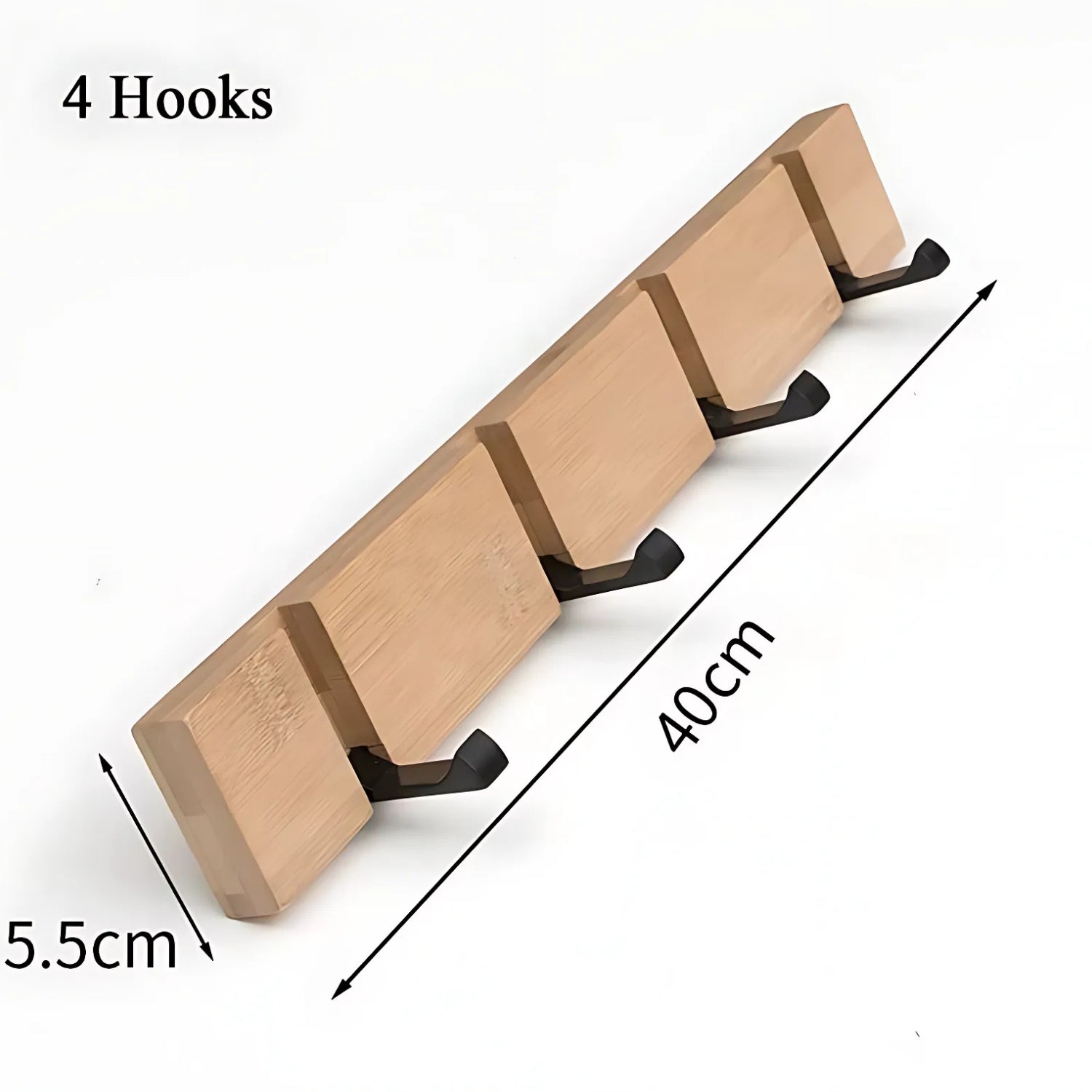 Functional Flip Wooden Wall Hook Rack — material texture close-up