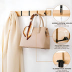 Functional Flip Wooden Wall Hook Rack — product in use