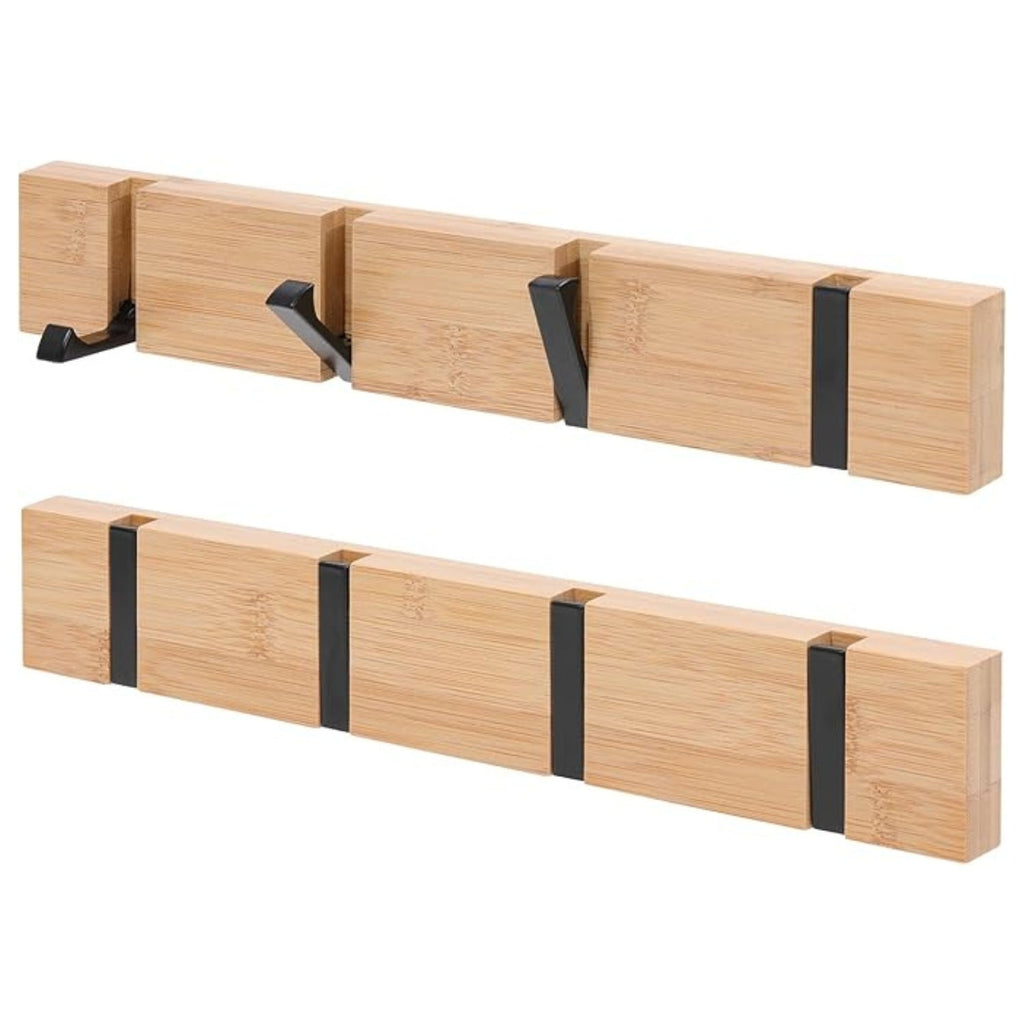 Functional Flip Wooden Wall Hook Rack — additional view