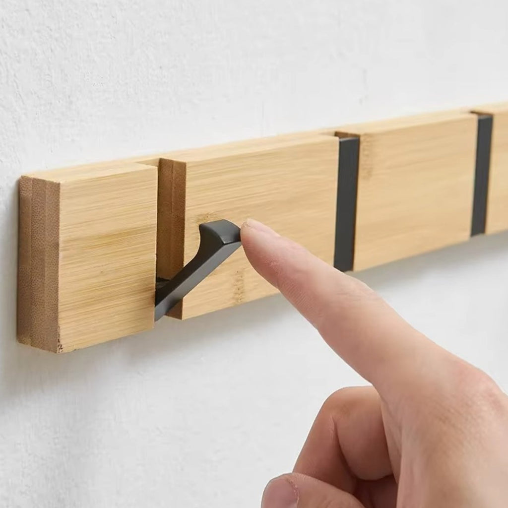 Functional Flip Wooden Wall Hook Rack — main product photo