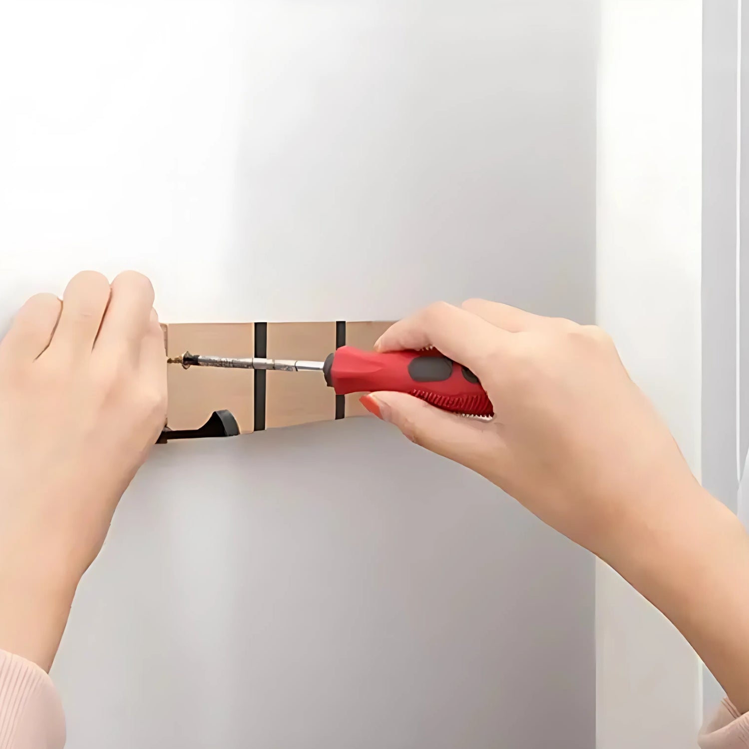 Functional Flip Wooden Wall Hook Rack — lifestyle shot