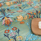 Wild Petal Pure Cotton Reversible Blanket — product in use